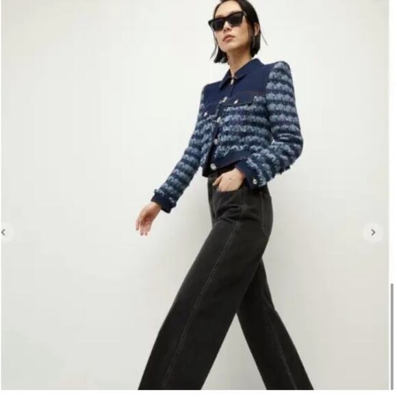 VERONICA BEARD |Santo Jacket Tweed Denim New! Size 10 - Picture 8 of 16